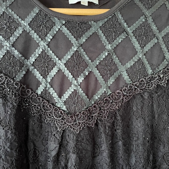 Black Long Sleeve Lace Top - Picture 3 of 4